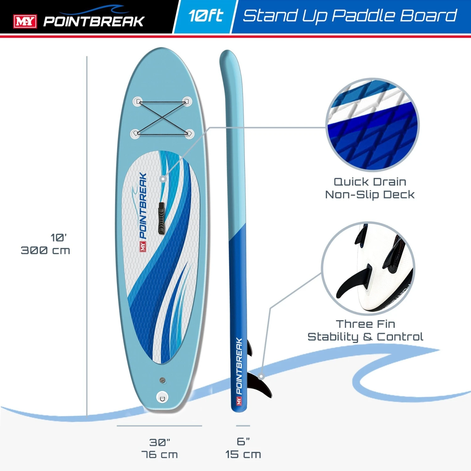 M.Y 10ft Blue Inflatable Paddle Board Package -Blue 4 M.Y 10ft Blue Inflatable Paddle Board Package -Blue - Image 2