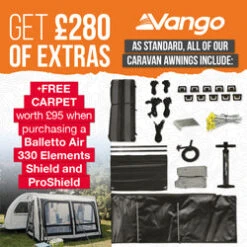 Vango Balletto Air 330 Elements ProShield Caravan Awning WIth Free Carpet -Camping Sale Shop Balletto Air 330 Elements Shield Proshield Web Banner 250x250px