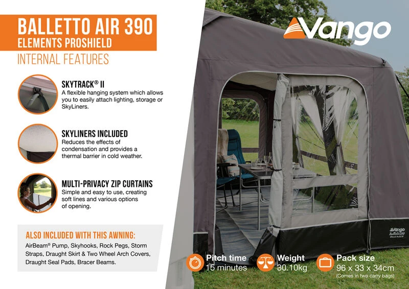 Vango Balletto Air 390 Elements ProShield Caravan Awning 7 Vango Balletto Air 390 Elements ProShield Caravan Awning - Image 5
