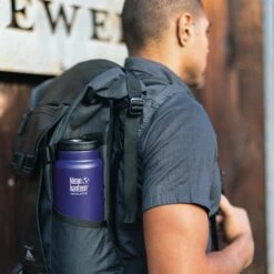 Klean Kanteen Insulated TK Wide With Café Cap 473ml - Black 10 Klean Kanteen Insulated TK Wide With Café Cap 473ml - Black -Camping Sale Shop K32TKWSSL KM insulated 32oz bottle backpack lifestyle