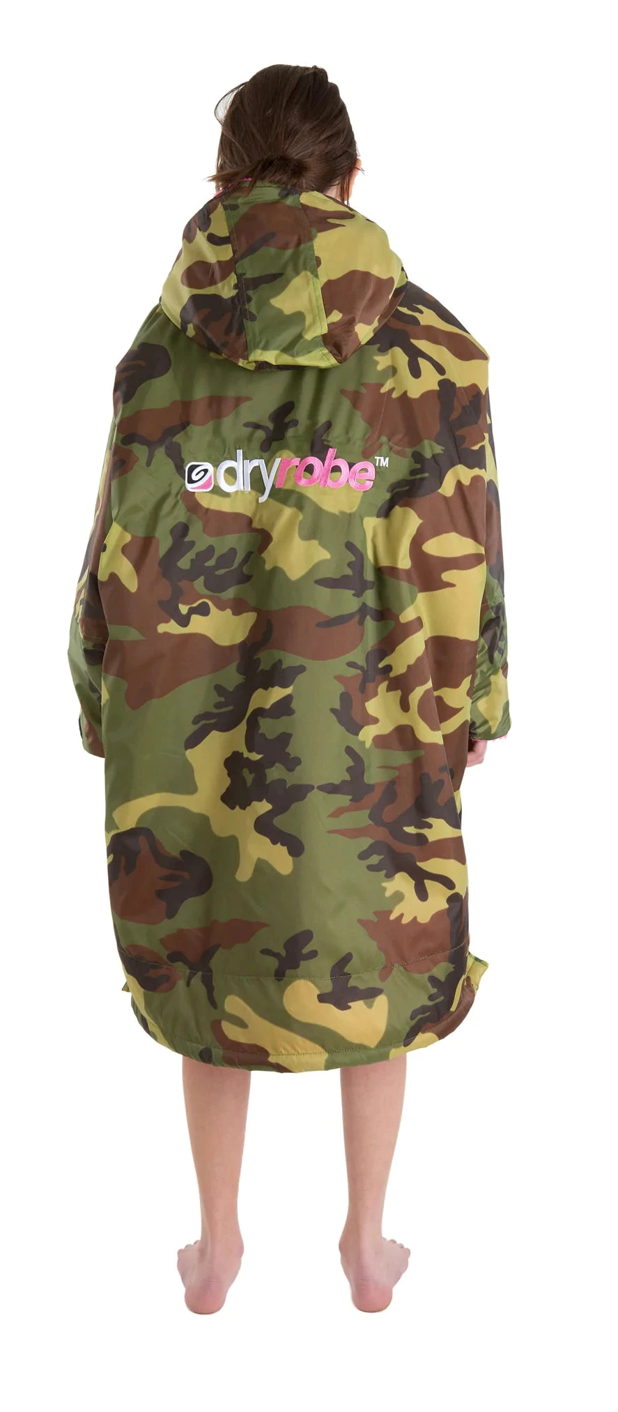 Dryrobe Advance Kids Long Sleeve Camouflage Pink - RECYCLED 4 Dryrobe Advance Kids Long Sleeve Camouflage Pink - RECYCLED - Image 2