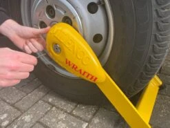 Milenco Wraith 2 Wheel Lock - Caravans -Camping Sale Shop Wraith Motorhome Removal 1