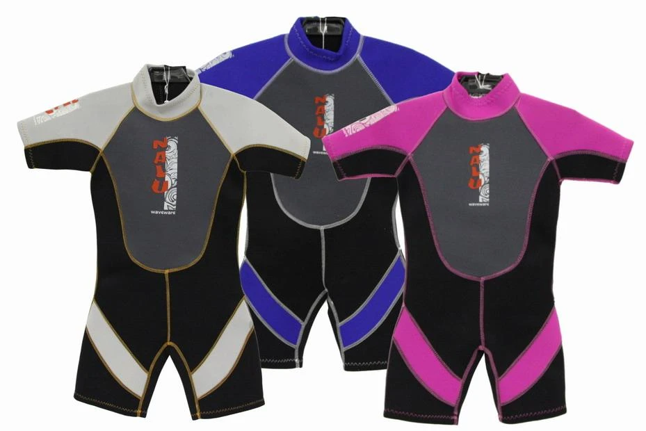 Nalu Childrens Shorty Wetsuits Blue 3 Nalu Childrens Shorty Wetsuits Blue