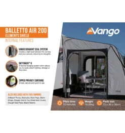 Vango Balletto Air 200 Caravan Awning -Camping Sale Shop balletto air 200 elements shield 4