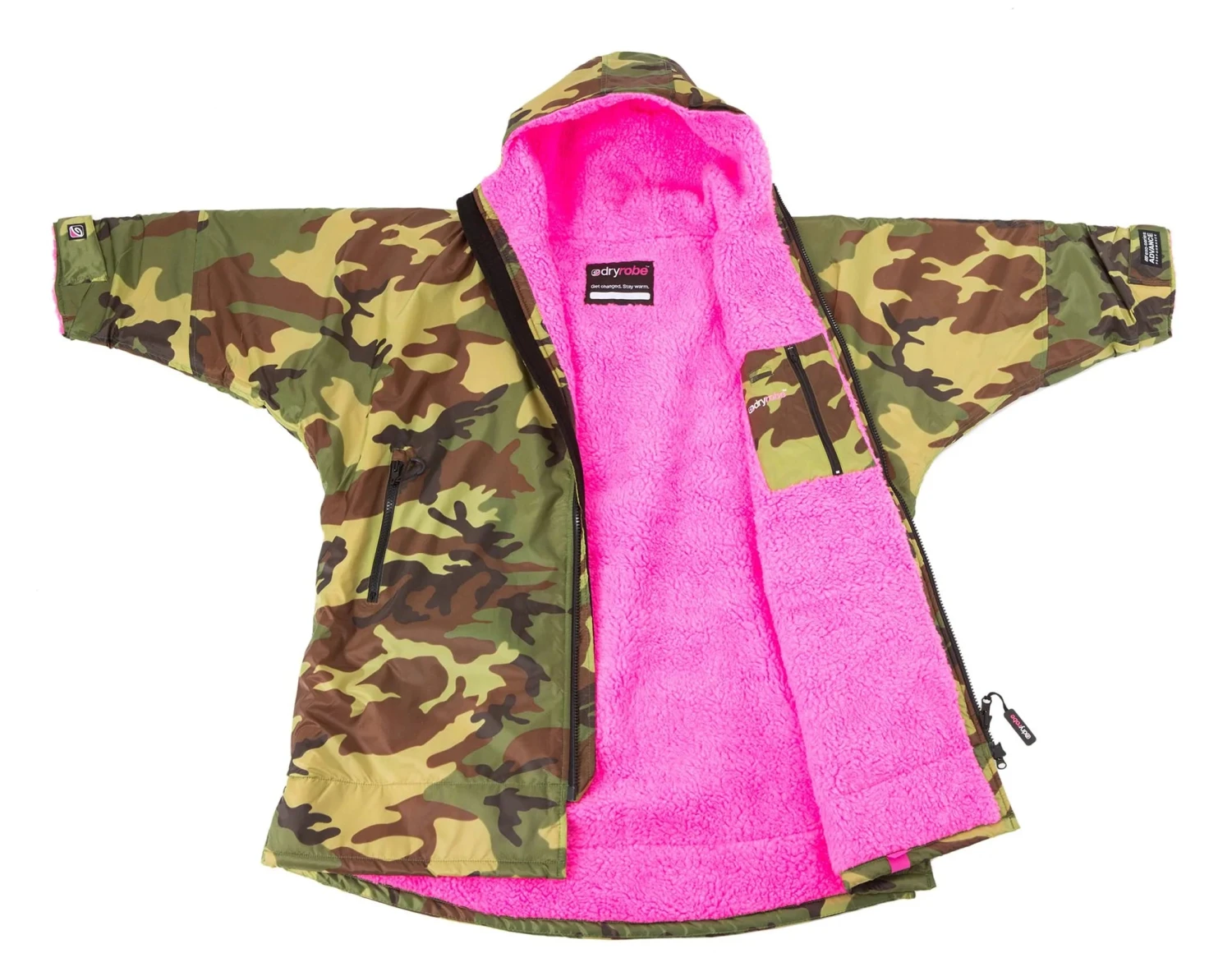Dryrobe Advance Kids Long Sleeve Camouflage Pink - RECYCLED 6 Dryrobe Advance Kids Long Sleeve Camouflage Pink - RECYCLED - Image 4
