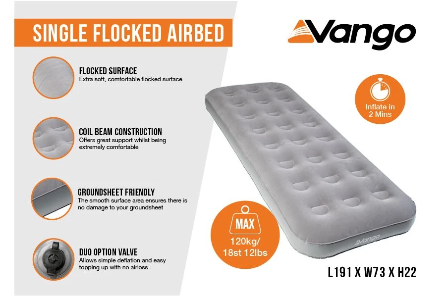 Vango Single Flock Airbed 4 Vango Single Flock Airbed - Image 2